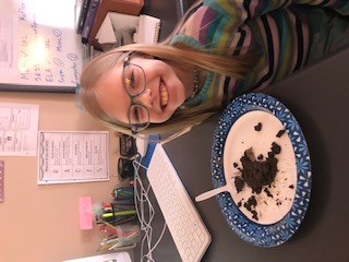 Third grader Mya M. investigates soil as part of her science lab during at home learning.