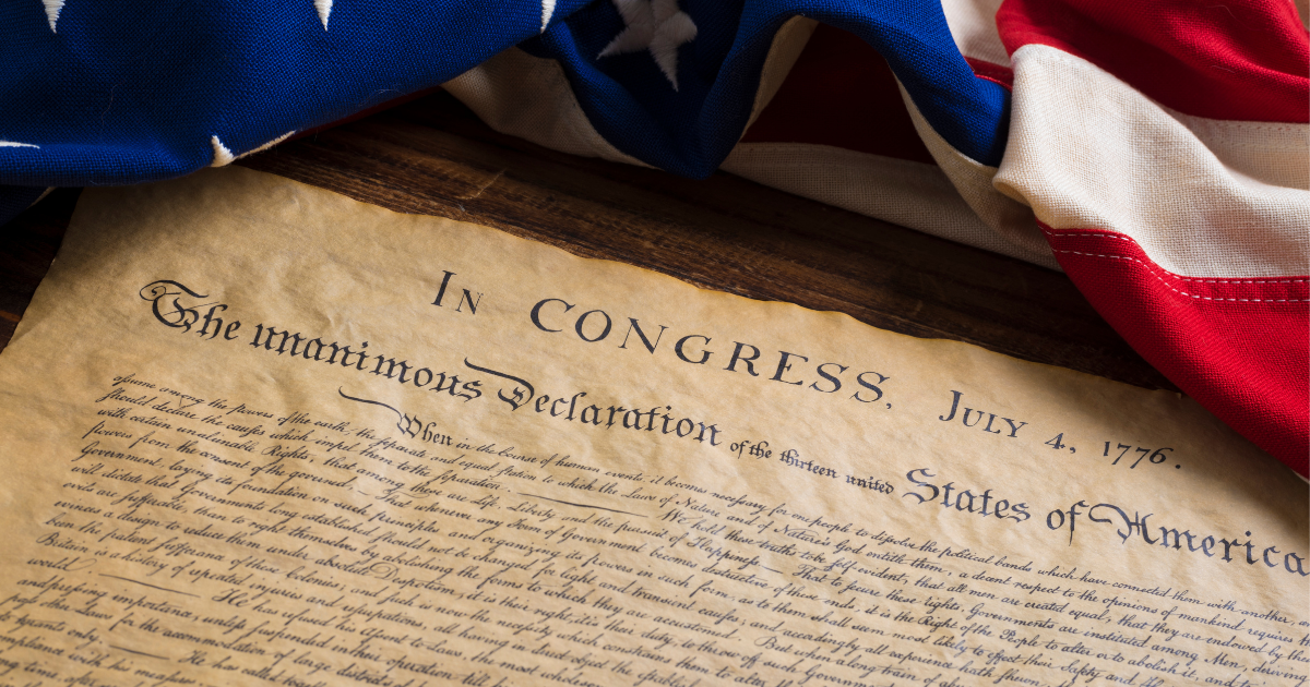 In Congress July 4 1776 The Unanimous Declaration Of The Thirteen United States Of America